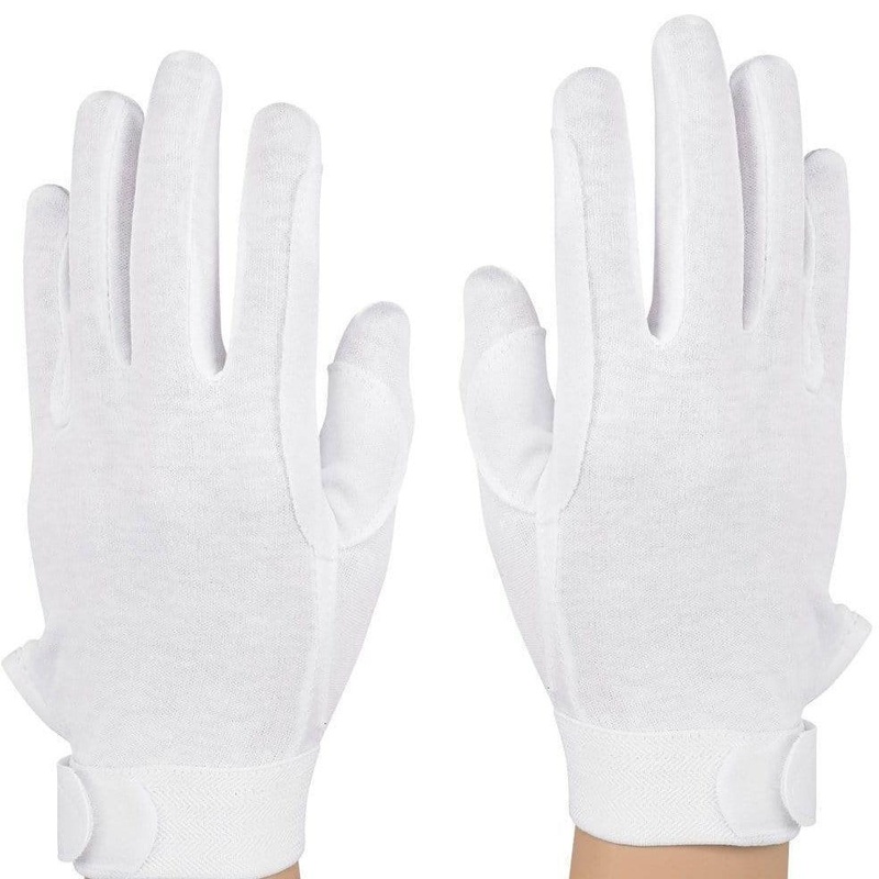 white-cotton-gloves-pair-deluxe-military-marching-band White Cotton Gloves (Pair) - Deluxe Military & Marching Band