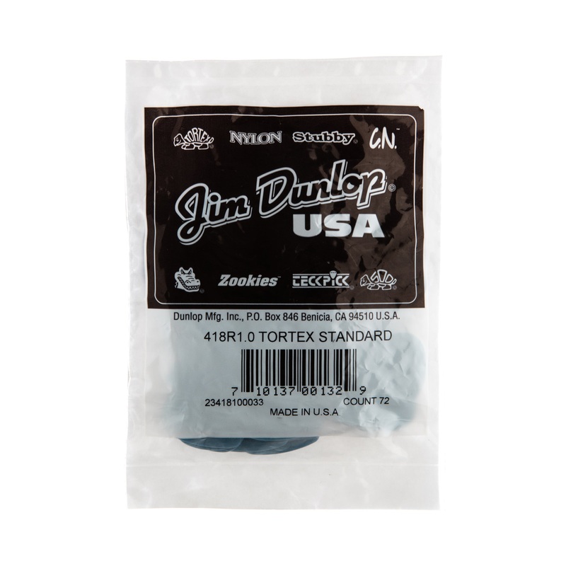 dunlop-tortex-1-0mm-standard-guitar-pick-refill-bag-72-pack-418r100 DUNLOP TORTEX 1.0mm STANDARD GUITAR PICK REFILL BAG 72-PACK - 418R100