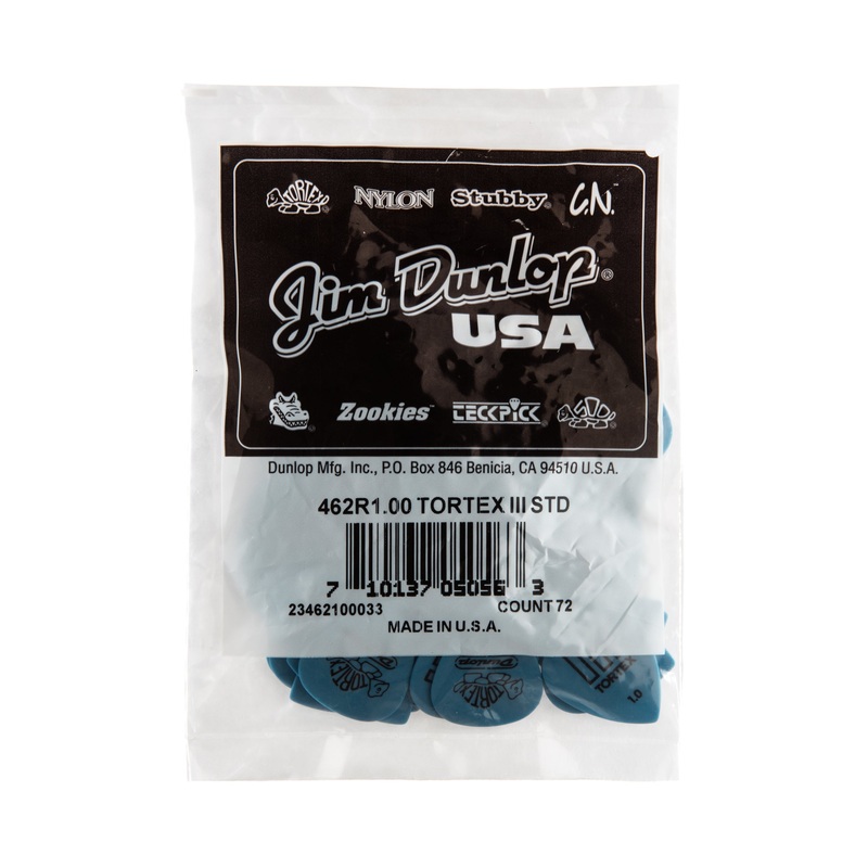 dunlop-tortex-1-0mm-tiii-guitar-pick-refill-bag-72-pack-462r100 DUNLOP TORTEX 1.0mm TIII GUITAR PICK REFILL BAG 72-PACK - 462R100