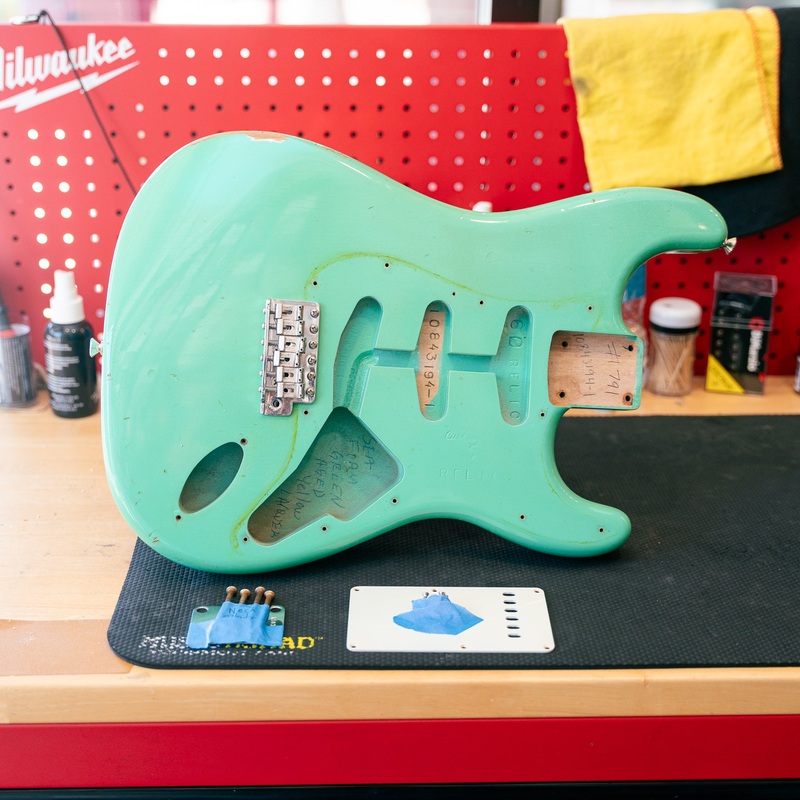 fender-custom-shop-time-machine-60-stratocaster-body-relic-in-faded-sea-foam-green-pre-owned Fender Custom Shop Time Machine '60 Stratocaster Body Relic in Faded Sea Foam Green, Pre-Owned