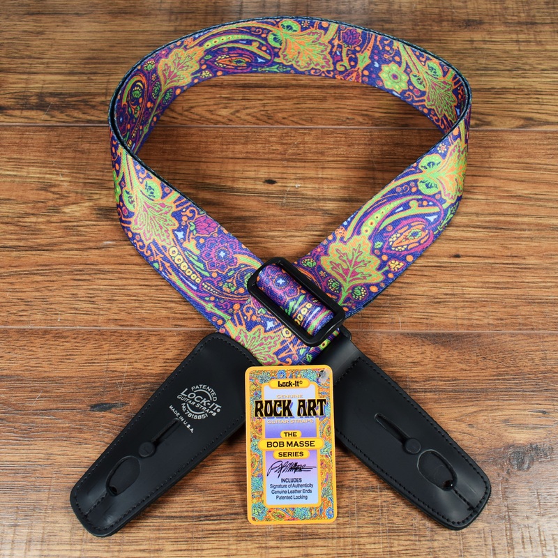lock-it-straps-bob-masse-series-2-blue-journey-guitar-bass-strap-031-bm-1 LOCK-IT Straps Bob Masse Series 2" Blue Journey Guitar Bass Strap 031 BM-1
