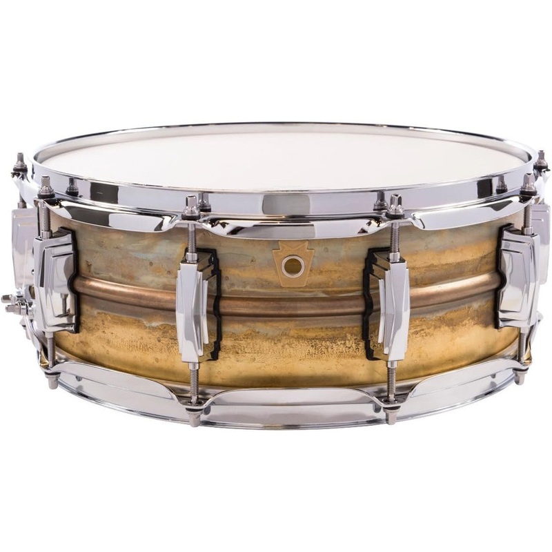 ludwig-raw-brass-14x6-5-snare-drum-lb464r Ludwig Raw Brass 14x6.5" Snare Drum (LB464R)