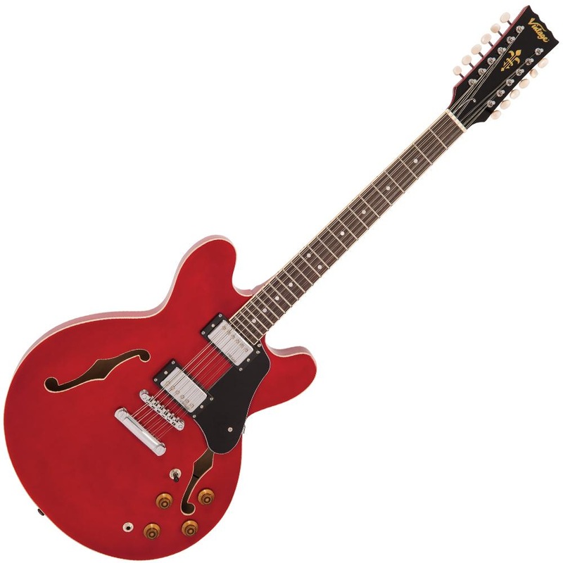 vintage-vsa500-reissued-12-string-semi-acoustic-guitar-cherry-red Vintage VSA500 ReIssued 12-String Semi Acoustic Guitar ~ Cherry Red