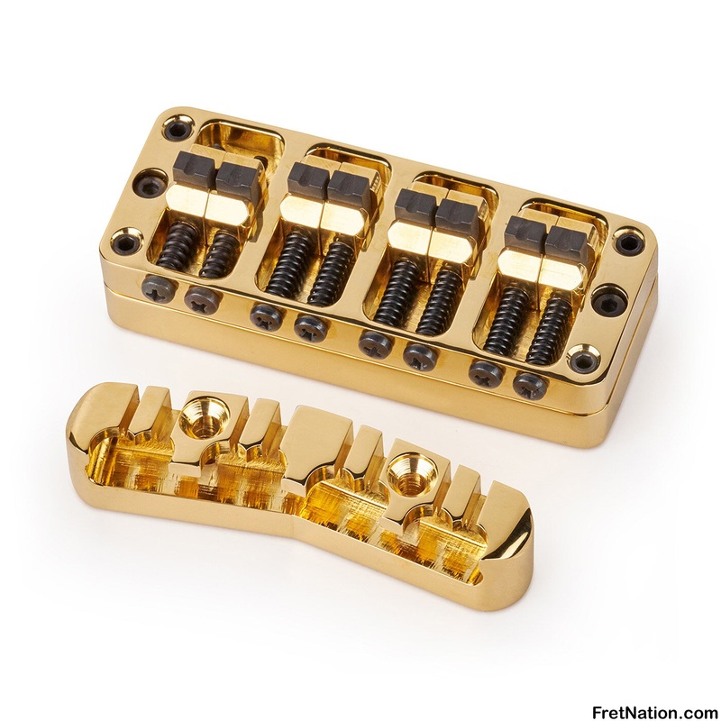 warwick-parts-2-piece-3d-bridge-tailpiece-8-string-brass-gold-sp-w-30116-8bg Warwick Parts - 2-Piece 3D Bridge & Tailpiece, 8-String, Brass - Gold - SP W 30116 8BG