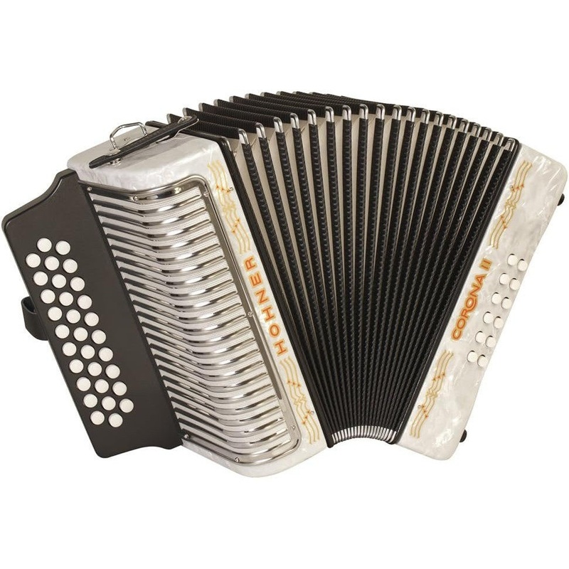 hohner-corona-ii-diatonic-accordion-in-gcf-white-3500gw Hohner Corona II Diatonic Accordion in GCF - White (3500GW)