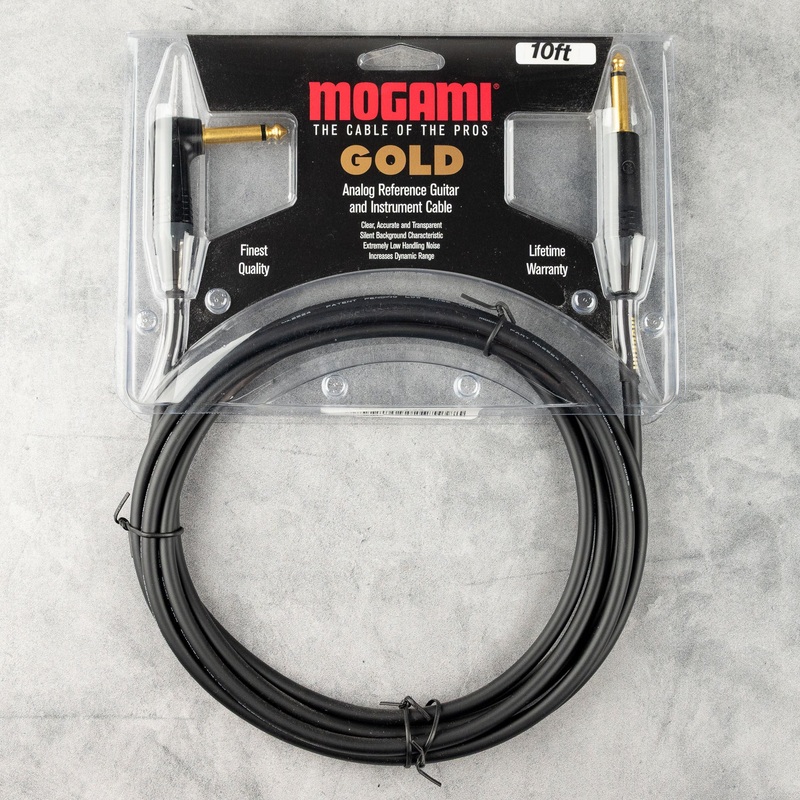 mogami-gold-instrument-cable-straight-to-right-angle-10ft Mogami Gold Instrument Cable, Straight to Right Angle (10ft)