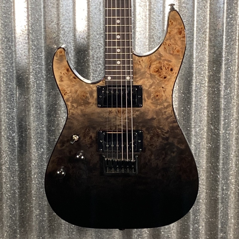 schecter-c-1-standard-black-fade-burst-burl-left-hand-guitar-0454 Schecter C-1 Standard Black Fade Burst Burl Left Hand Guitar #0454