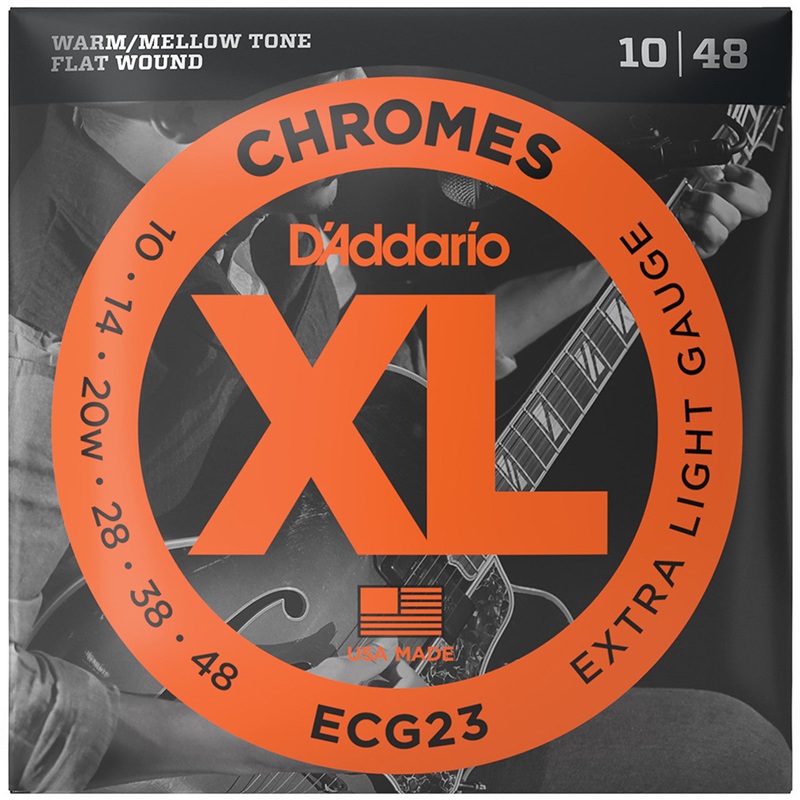 d-addario-chromes-flat-wound-electric-guitar-strings-ecg23-extra-light-10-48-gauge-1-pack D'Addario - Chromes - Flat Wound - Electric Guitar Strings - ECG23 - Extra Light - 10-48 Gauge (1 Pack)