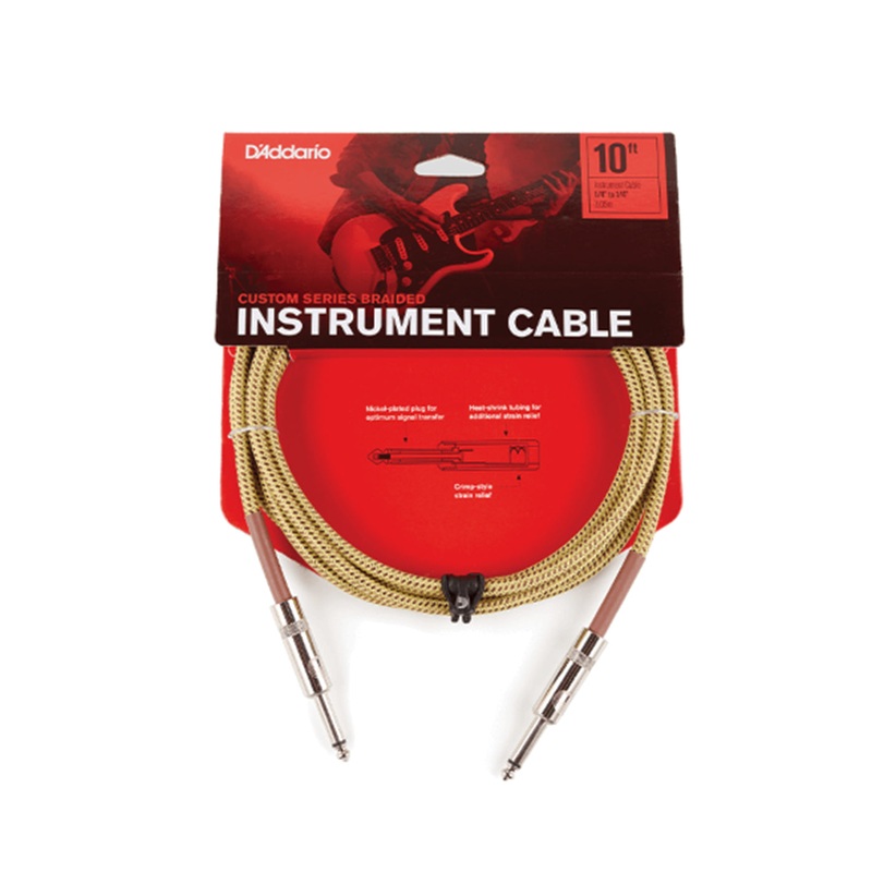 d-addario-pw-bg-10tw-instrument-cable-tweed-10-foot D'Addario PW-BG-10TW Instrument Cable, Tweed, 10 Foot