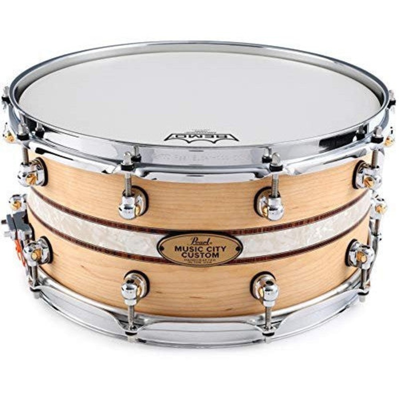 pearl-music-city-custom-solid-maple-snare-drum-6-5-x-14-inch-kingwood-royal-inlay Pearl Music City Custom Solid Maple Snare Drum - 6.5 x 14-inch - Kingwood Royal Inlay