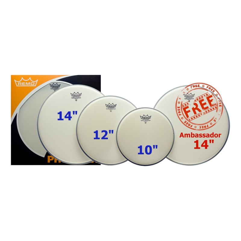 remo-pro-pack-pp-0110-ba-ambassador-coated-10-12-14-14-ambassador-free Remo Pro-Pack PP-0110-BA Ambassador Coated 10 12 14 + 14" ambassador free