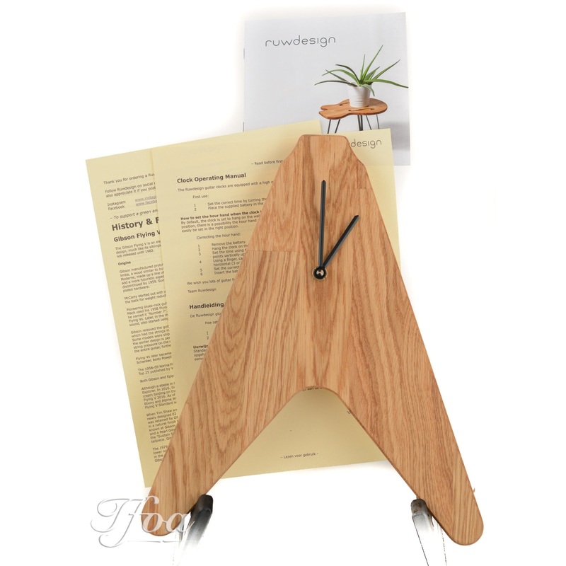 ruwdesign-guitar-clock-the-v Ruwdesign Guitar Clock The V