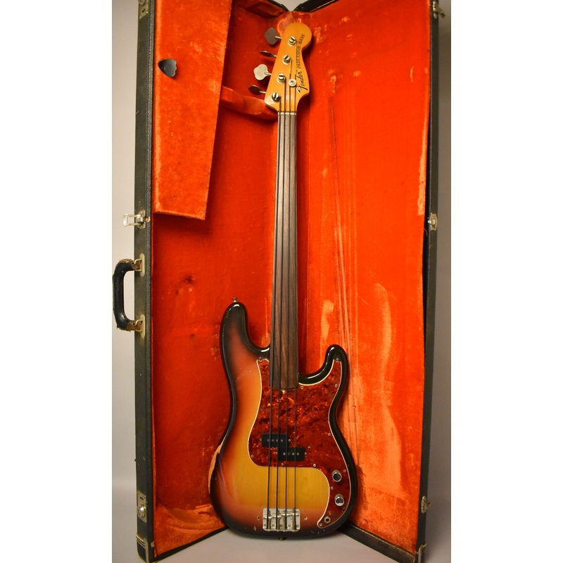 1970-fender-precision-bass-fretless-sunburst-w-ohsc 1970 Fender Precision Bass Fretless Sunburst w/OHSC