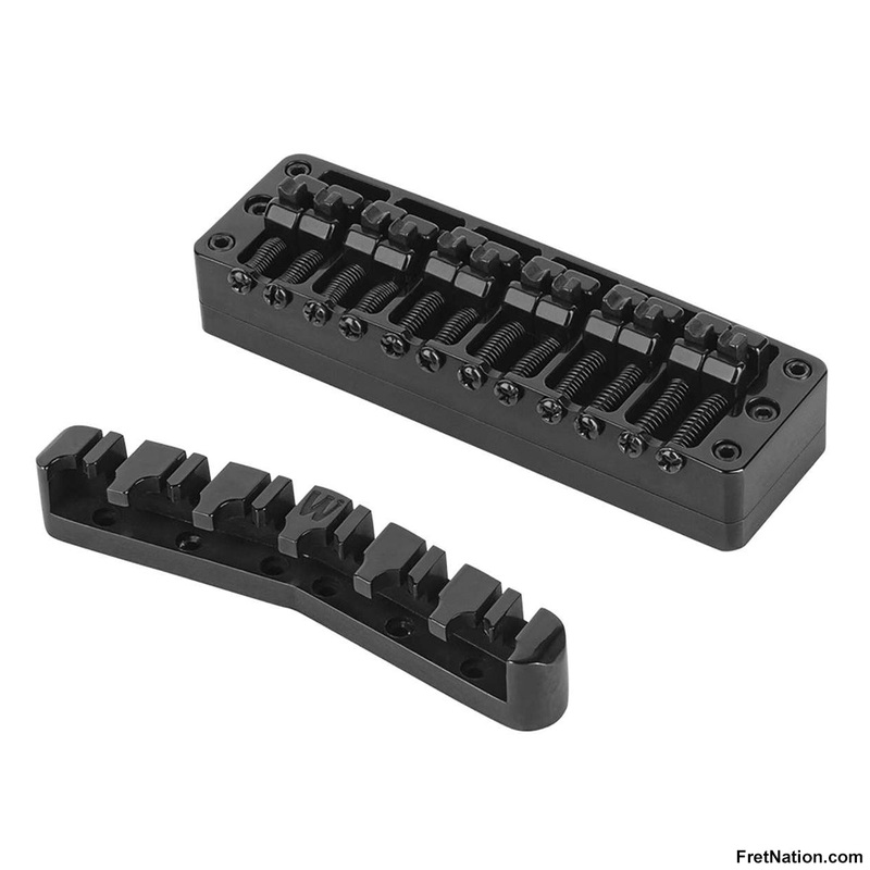 warwick-parts-3d-bridge-tailpiece-12-string-brass-black-sp-w-30135-12bb Warwick Parts - 3D Bridge + Tailpiece, 12-String, Brass - Black - SP W 30135 12BB