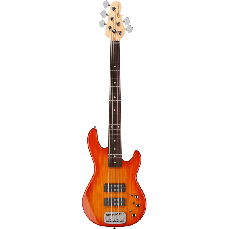 g-l-tribute-series-l-2500-5-string-bass-with-brazilian-cherry-fretboard-honeyburst G&L Tribute Series L-2500 5-String Bass with Brazilian Cherry Fretboard Honeyburst
