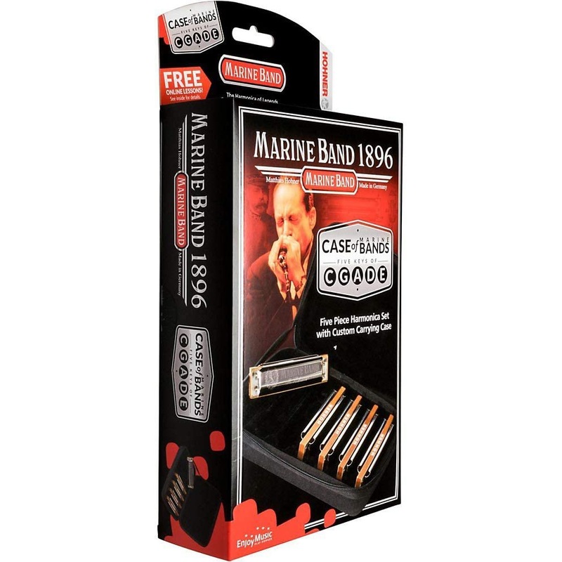 hohner-marine-band-1896-harmonica-set-with-case-keys-of-g-a-c-d-e-5-piece Hohner Marine Band 1896 Harmonica Set with Case, Keys of G, A, C, D, E (5-Piece)