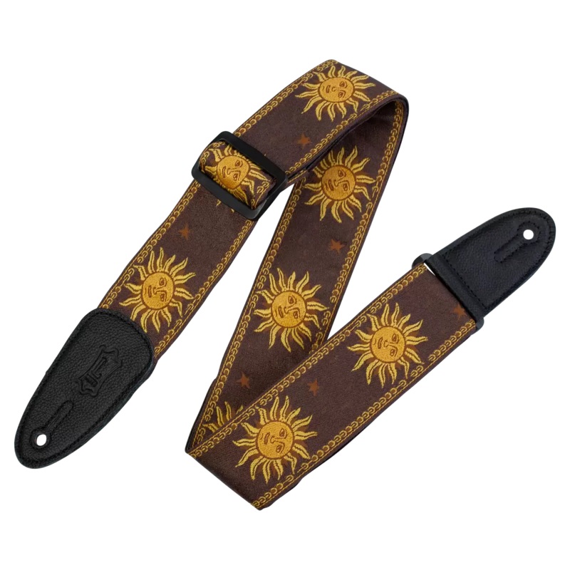 levy-s-mpjg-sun-brn-sun-motif-series-guitar-strap-brown Levy's MPJG-SUN-BRN SUN MOTIF SERIES Guitar Strap - Brown