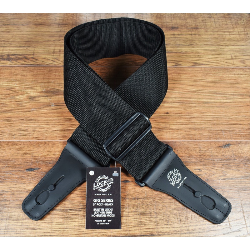 lock-it-straps-polypro-series-3-black-poly-guitar-bass-strap-012-p3-blk LOCK-IT Straps Polypro Series 3" Black Poly Guitar Bass Strap 012 P3-BLK