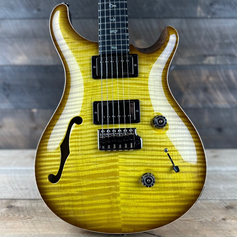 prs-wood-library-custom-24-semi-hollow-flame-maple-10-top-korina-body-neck-ebony-fb-livingston-lemondrop-394891 PRS Wood Library Custom 24 Semi-Hollow Flame Maple 10 Top Korina Body/Neck Ebony FB - Livingston Lemondrop 394891
