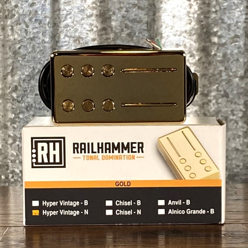 railhammer-hyper-vintage-neck-gold-humbucker-guitar-pickup Railhammer Hyper Vintage Neck Gold Humbucker Guitar Pickup