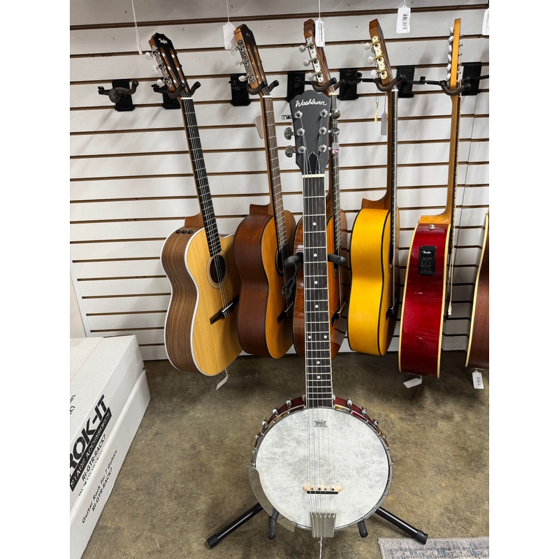 washburn-b6-americana-series-open-back-6-string-banjo-natural-mahogany Washburn B6 Americana Series Open-Back 6-String Banjo - Natural Mahogany