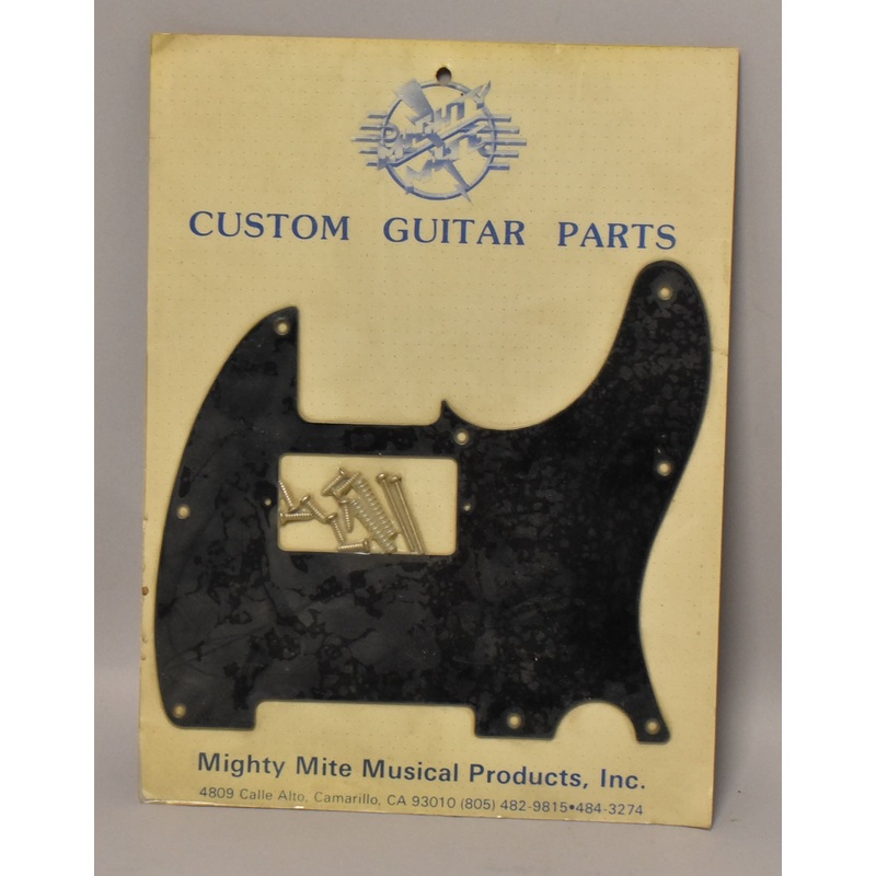 1980s-mighty-mite-t-style-humbucker-pickguard-sealed-1-ply-black-nos 1980s Mighty Mite T-Style Humbucker Pickguard Sealed 1-Ply Black NOS