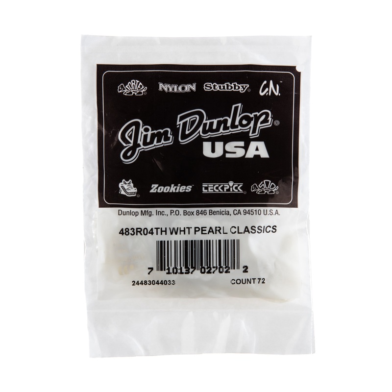 dunlop-celluloid-white-pearloid-guitar-pick-refill-bag-72-pack-thin-483r04th DUNLOP CELLULOID WHITE PEARLOID GUITAR PICK REFILL BAG 72-PACK THIN - 483R04TH