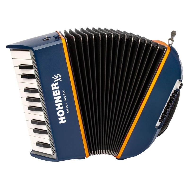 hohner-chromatic-21-key-15-button-xs-child-accordion-dark-blue-orange-xsdbl Hohner Chromatic 21-key, 15 button XS Child Accordion - Dark Blue/Orange (XSDBL)
