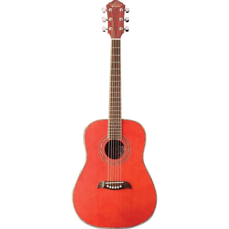 oscar-schmidt-1-2-size-dreadnought-acoustic-guitar-trans-red-oghstr-a-u Oscar Schmidt 1/2 Size Dreadnought Acoustic Guitar, Trans Red (OGHSTR-A-U)
