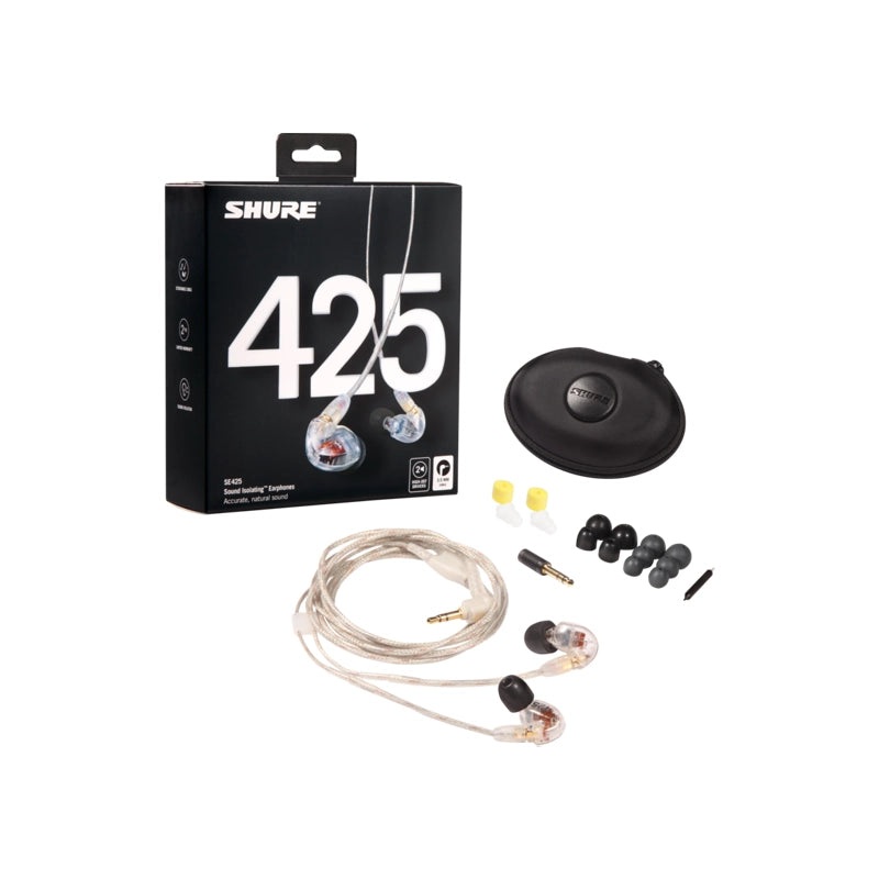 shure-se425-sound-isolating-dual-driver-earbud-style-clear Shure SE425 Sound Isolating Dual-Driver Earbud Style - Clear