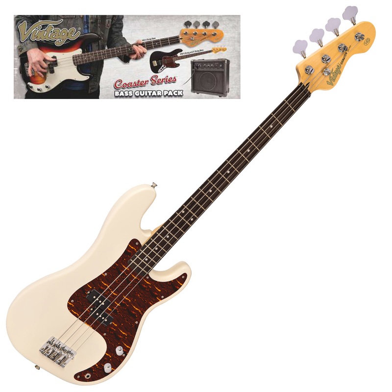 vintage-v40-coaster-series-bass-guitar-pack-vintage-white Vintage V40 Coaster Series Bass Guitar Pack ~ Vintage White