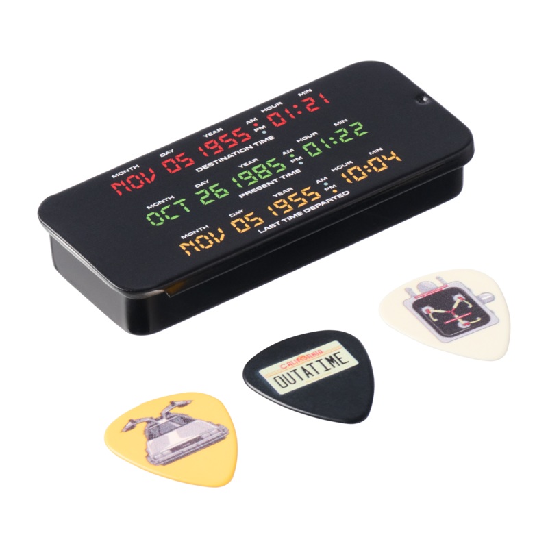 gibson-back-to-the-future-time-machine-pick-tin Gibson Back to the Future Time Machine Pick Tin