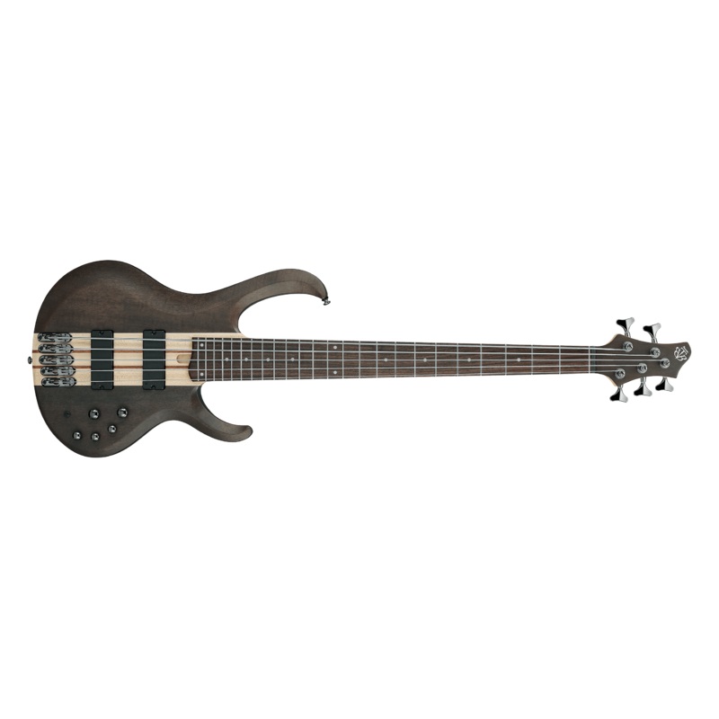 ibanez-btb605-5-string-bass-guitar-transparent-gray-flat Ibanez BTB605 5-String Bass Guitar - Transparent Gray Flat