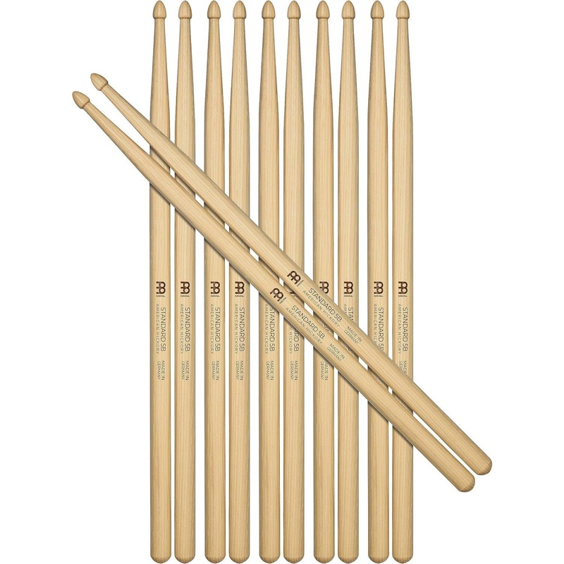 meinl-stick-brush-drumsticks-standard-5b-half-brick-6-pairs-american-hickory-with-acorn-shape-wood-tip-made-in-germany-sb102-6-hickory Meinl Stick & Brush Drumsticks, Standard 5B Half Brick (6 Pairs) - American Hickory with Acorn Shape Wood Tip-Made in Germany (SB102-6) Hickory