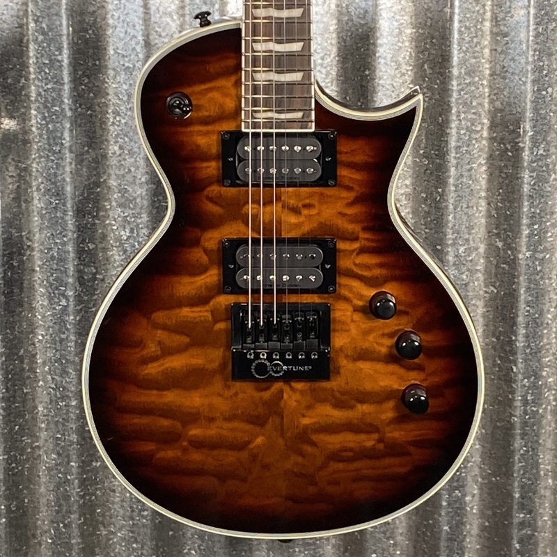 esp-ltd-ec-1000-evertune-bridge-dark-brown-sunburst-guitar-lec1000etqmdbsb-2435-used ESP LTD EC-1000 Evertune Bridge Dark Brown Sunburst Guitar LEC1000ETQMDBSB #2435 Used