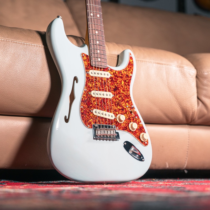 fender-ltd-american-professional-ii-stratocaster-thinline-in-transparent-daphne-blue Fender LTD American Professional II Stratocaster Thinline in Transparent Daphne Blue