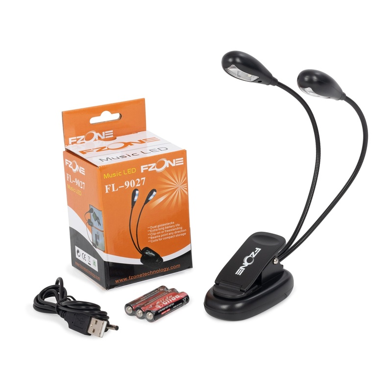 fzone-clip-on-led-double-music-stand-light-fl9027 FZone clip on LED double music stand light (FL9027)