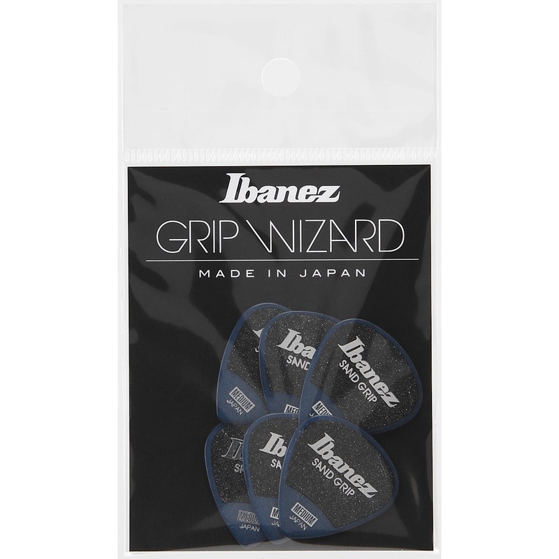 ibanez-wizard-series-sand-grip-picks-6-pack-0-8mm-ppa16msgdb Ibanez Wizard Series Sand Grip Picks - 6 Pack, 0.8mm (PPA16MSGDB)