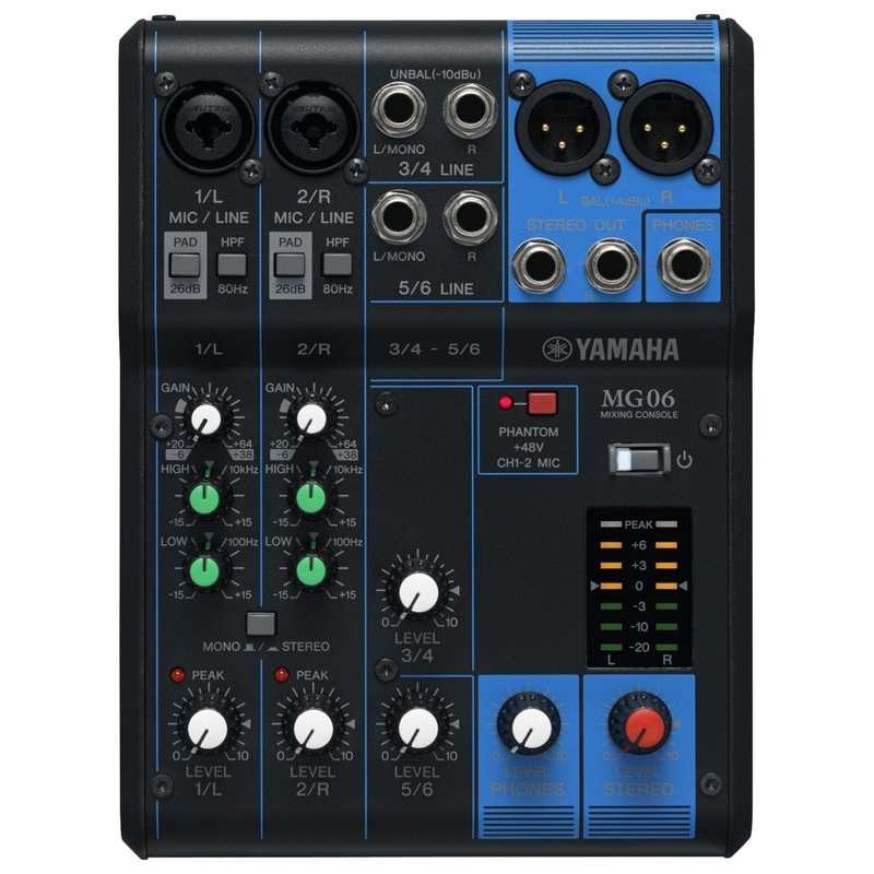 yamaha-mg06x-6-input-stereo-mixer-spx-effects-passive-mixer Yamaha MG06X 6 Input Stereo Mixer - SPX Effects Passive Mixer