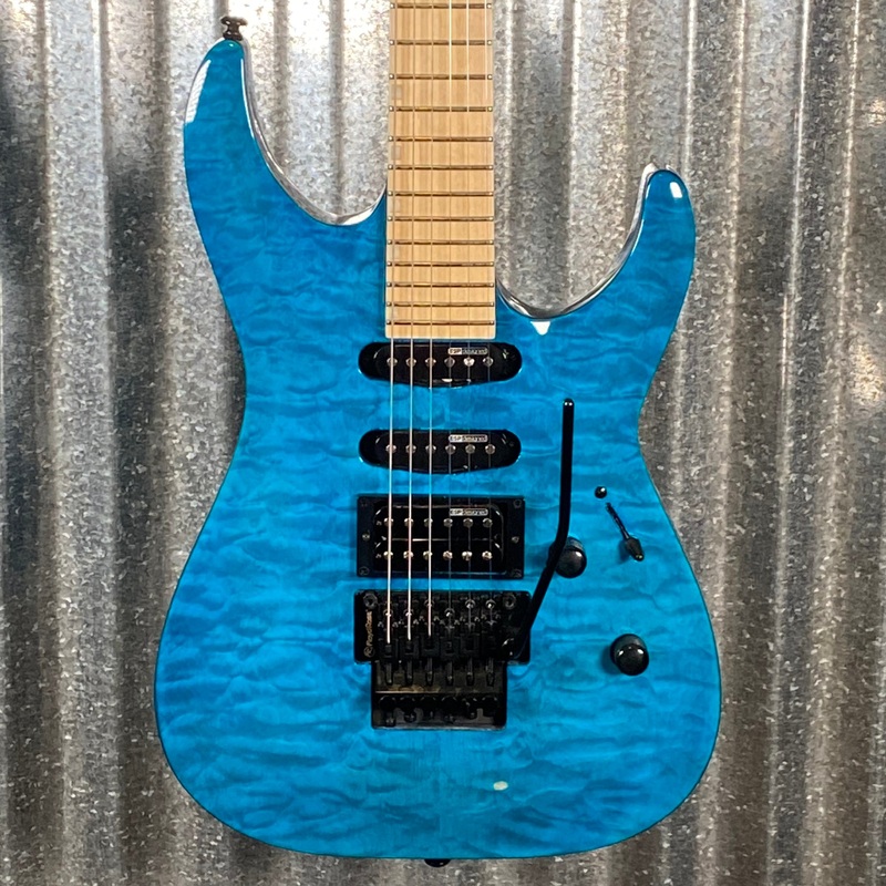 esp-ltd-mh-203qm-see-thru-blue-quilt-top-guitar-mh203qmstb-0106-used ESP LTD MH-203QM See Thru Blue Quilt Top Guitar MH203QMSTB #0106 Used