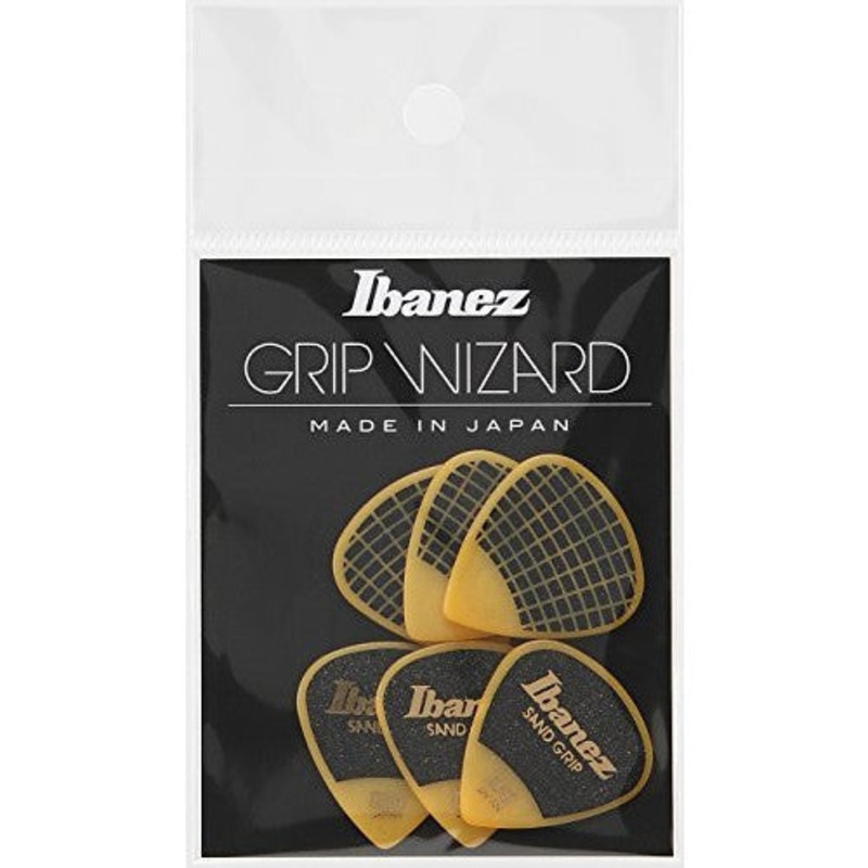 ibanez-wizard-series-sand-grip-picks-6-pack-1-0mm-ppa16hsgye Ibanez Wizard Series Sand Grip Picks - 6 Pack, 1.0mm (PPA16HSGYE)