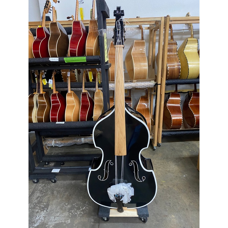 new-black-with-white-trim-3-4-don-cortez-elias-line-tololoche-upright-bass New black with white trim 3/4 Don Cortez Elias line Tololoche upright bass