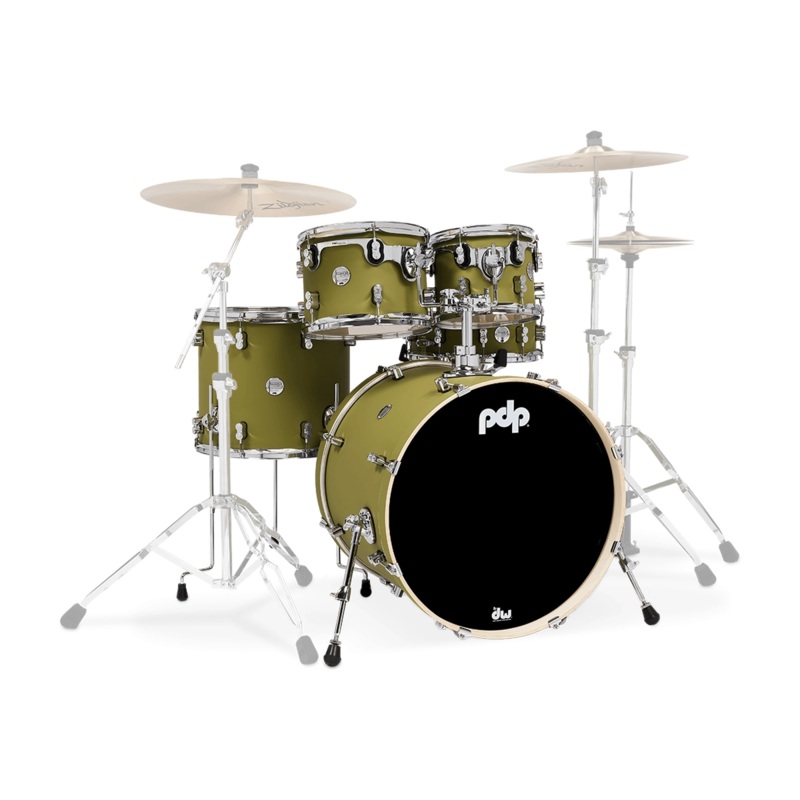 pdp-concept-maple-5-piece-shell-pack-satin-olive-finishply PDP Concept Maple 5 Piece Shell Pack - Satin Olive Finishply