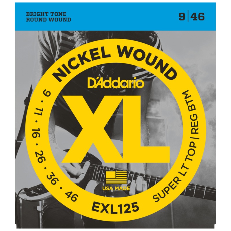 d-addario-exl125-nickel-wound-super-light-top-regular-bottom-009-046 D'Addario EXL125 Nickel Wound, Super Light Top/Regular Bottom .009-.046