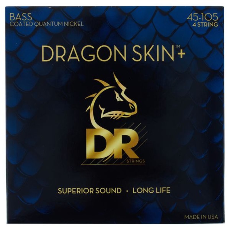 dr-strings-dragon-skin-coated-quantum-nickel-4-string-bass-strings-dbq-45-medium-45-105-1-pack DR Strings - Dragon Skin+ - Coated Quantum Nickel 4-String Bass Strings DBQ-45 Medium 45-105 (1 Pack)