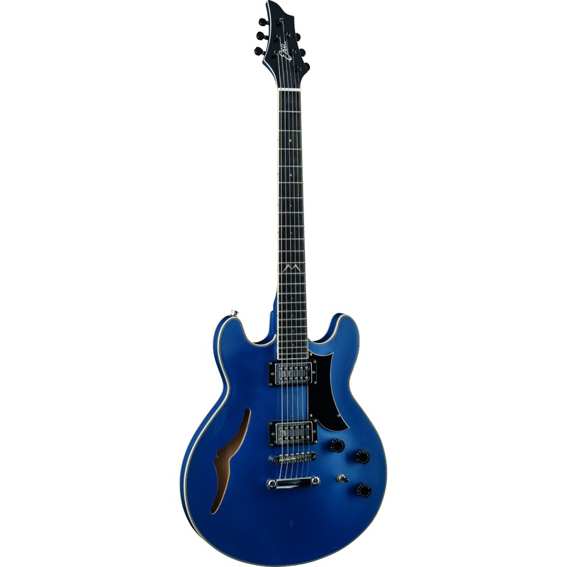 eko-mia-iv-sa-blues-blue-semi-hollow-hh-w-coil-split-solid-maple-top Eko MIA IV SA (Blues Blue) Semi-Hollow HH w/ Coil-Split, Solid Maple Top