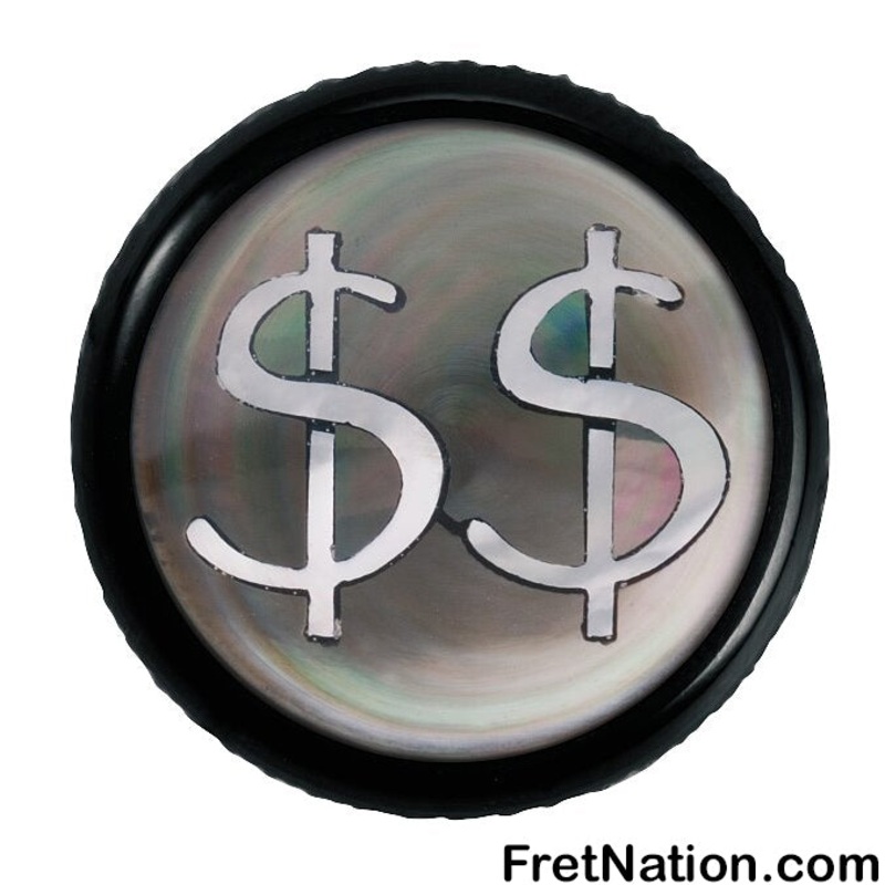 framus-warwick-potentiometer-dome-knob-dollar-inlay-black-sp-30415-bk-dollar Framus & Warwick - Potentiometer Dome Knob, Dollar, Inlay - Black - SP 30415 BK DOLLAR