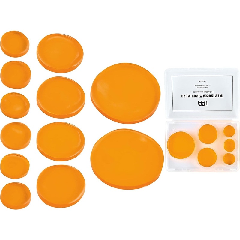 meinl-cymbals-drum-honey-dampening-gel-pads-12-piece-assortment-with-varying-sizes-includes-container-and-dividers-mdha Meinl Cymbals Drum Honey Dampening Gel Pads, 12 Piece Assortment with Varying Sizes Includes Container and Dividers (MDHA)