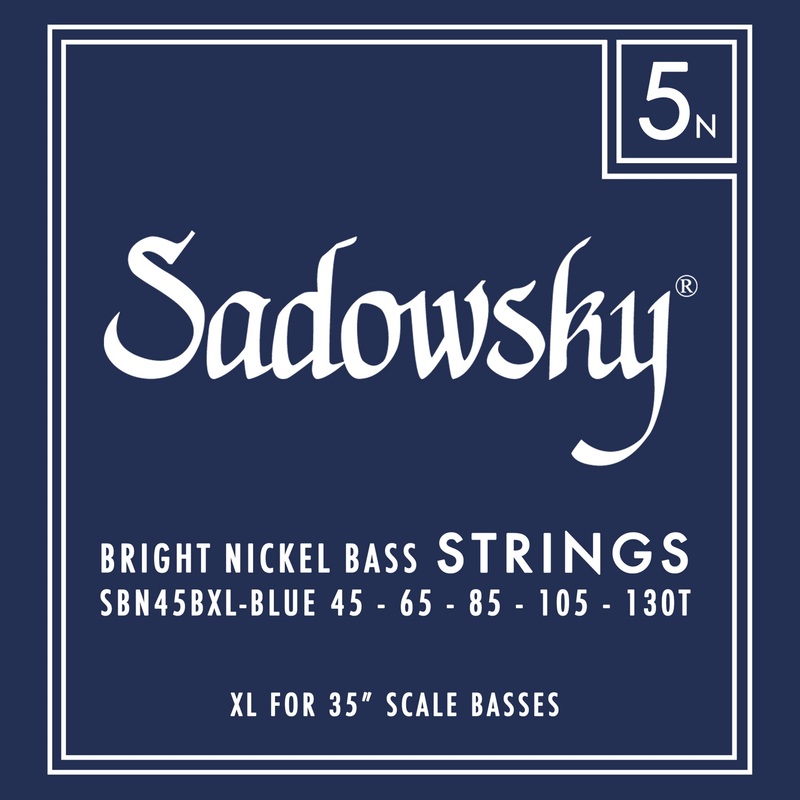 sadowsky-blue-label-nickel-bass-string-set-super-long-scale-5-string-45-130t-sbn45bxl-blu Sadowsky Blue Label Nickel Bass String Set Super Long Scale - 5-String 45-130T SBN45BXL-BLU