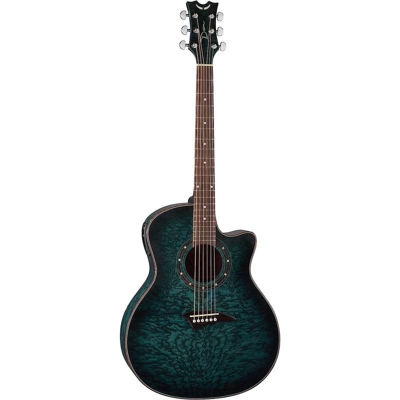 dean-exotica-quilted-ash-acoustic-electric-cutaway-guitar-with-tuner-preamp-trans-satin-blue-eqa-tbls Dean Exotica Quilted Ash Acoustic-Electric Cutaway Guitar with Tuner Preamp, Trans Satin Blue (EQA TBLS)